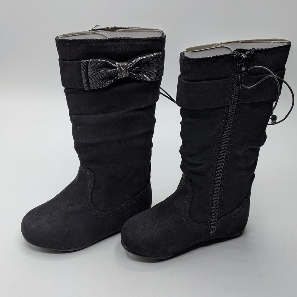 Toddler Girls Okie Dokie Suede Boots with Bow BNWB